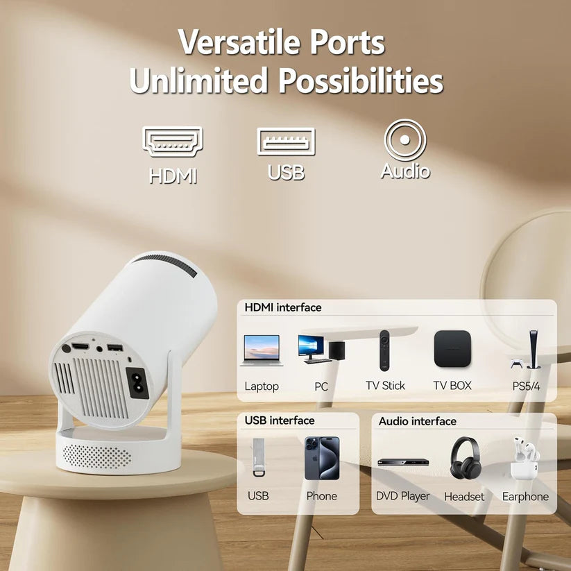 VistaCast Mini 210° Smart Projector with Large-Screen Display